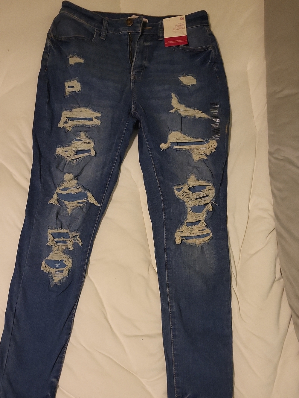 SO Distressed Dark Blue Skinny Jeans